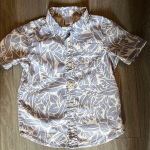 Old Navy Kids Leaf Print Button Down Shirt - Gray